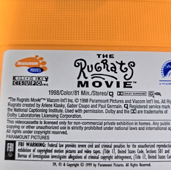 THE RUGRATS MOVIE Full lenght Hit Movie VHS 1998 Nicklelodeon - Picture 5 of 5